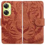 For OnePlus Nord CE 3 Lite/Nord N30 Tiger Embossing Pattern Flip Leather Phone Case(Brown)