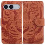 For OnePlus Nord 4 Tiger Embossing Pattern Flip Leather Phone Case(Brown)