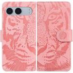 For OnePlus Nord 4 Tiger Embossing Pattern Flip Leather Phone Case(Pink)