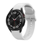For Samsung Galaxy Watch 6 Solid Color Silicone Watch Band(White)