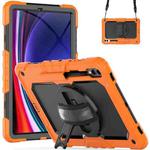 For Samsung Galaxy Tab S10+ / S9+ / S9 FE+ Silicone Hybrid PC Tablet Protective Case(Orange+Black)