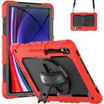 For Samsung Galaxy Tab S10+ / S9+ / S9 FE+ Silicone Hybrid PC Tablet Protective Case(Red+Black)
