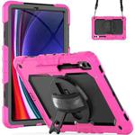 For Samsung Galaxy Tab S10+ / S9+ / S9 FE+ Silicone Hybrid PC Tablet Protective Case(Rose Red+Black)