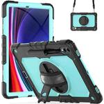 For Samsung Galaxy Tab S10+ / S9+ / S9 FE+ Silicone Hybrid PC Tablet Protective Case(Black+Light Blue)