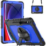 For Samsung Galaxy Tab S10+ / S9+ / S9 FE+ Silicone Hybrid PC Tablet Protective Case(Black+Dark Blue)