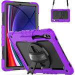 For Samsung Galaxy Tab S10+ / S9+ / S9 FE+ Silicone Hybrid PC Tablet Protective Case(Purple+Black)