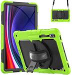 For Samsung Galaxy Tab S9 Ultra / S10 Ultra Silicone + PC Tablet Case(Yellow Green+Black)