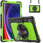 For Samsung Galaxy Tab S9 Ultra / S10 Ultra Silicone Hybrid PC Tablet Protective Case(Black+Yellow Green)