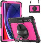 For Samsung Galaxy Tab S9 Ultra / S10 Ultra Silicone + PC Tablet Case(Black+Rose Red)