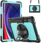 For Samsung Galaxy Tab S9 Ultra / S10 Ultra Silicone + PC Tablet Case(Black+Light Blue)