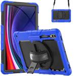 For Samsung Galaxy Tab S9 Ultra / S10 Ultra Silicone Hybrid PC Tablet Protective Case(Dark Blue+Black)