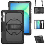 For Samsung Galaxy Tab S10 FE+ Silicone Hybrid PC Tablet Protective Case(Black)