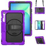 For Samsung Galaxy Tab S10 FE+ Silicone Hybrid PC Tablet Protective Case(Purple+Black)
