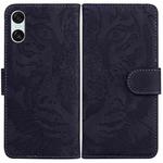 For Sony Xperia 10 VI Tiger Embossing Pattern Flip Leather Phone Case(Black)