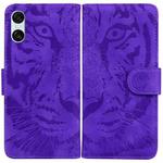 For Sony Xperia 10 VI Tiger Embossing Pattern Flip Leather Phone Case(Purple)