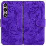 For Sony Xperia 1 VI Tiger Embossing Pattern Flip Leather Phone Case(Purple)