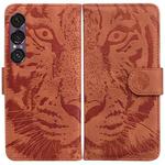 For Sony Xperia 1 VII Tiger Embossing Pattern Flip Leather Phone Case(Brown)