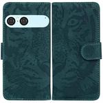 For Sony Xperia 10 VII Tiger Embossing Pattern Flip Leather Phone Case(Green)