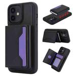 For iPhone 12 Pro / 12 RFID Anti-theft Detachable Card Bag Leather Phone Case(Black)