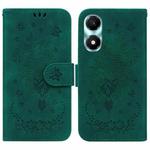 For Honor X5 Plus / Play 40C Butterfly Rose Embossed Leather Phone Case(Green)