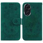 For Honor 200 Butterfly Rose Embossed Leather Phone Case(Green)