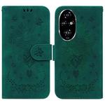 For Honor 200 Pro Butterfly Rose Embossed Leather Phone Case(Green)