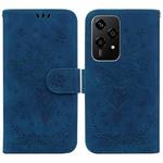 For Honor 200 Lite Global Butterfly Rose Embossed Leather Phone Case(Blue)