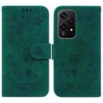 For Honor 200 Lite Global Butterfly Rose Embossed Leather Phone Case(Green)