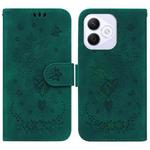 For Honor X60i Butterfly Rose Embossed Leather Phone Case(Green)