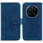 For Honor Magic7 Pro Butterfly Rose Embossed Leather Phone Case(Blue)