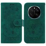 For Honor Magic7 Pro Butterfly Rose Embossed Leather Phone Case(Green)