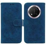 For Honor X9c Butterfly Rose Embossed Leather Phone Case(Blue)