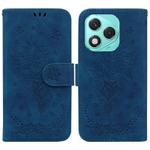For Honor 400 Lite Butterfly Rose Embossed Leather Phone Case(Blue)