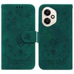 For Honor 400 Global 156.5mm Butterfly Rose Embossed Leather Phone Case(Green)