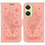 For OnePlus Nord CE 3 Lite/Nord N30 Butterfly Rose Embossed Leather Phone Case(Pink)