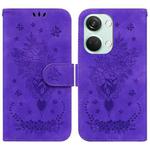 For OnePlus Nord 3 Butterfly Rose Embossed Leather Phone Case(Purple)