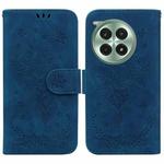 For OnePlus Ace 3 Pro Butterfly Rose Embossed Leather Phone Case(Blue)