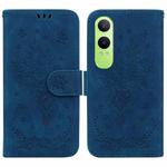 For OnePlus Nord CE4 Lite Butterfly Rose Embossed Leather Phone Case(Blue)