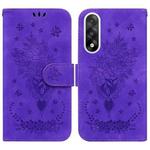 For OnePlus Ace 5 Ultra / Nord 5 5G Butterfly Rose Embossed Leather Phone Case(Purple)