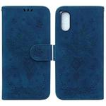 For Sony Xperia 5 V Butterfly Rose Embossed Leather Phone Case(Blue)