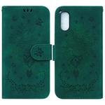 For Sony Xperia 5 V Butterfly Rose Embossed Leather Phone Case(Green)