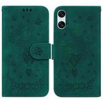 For Sony Xperia 10 VI Butterfly Rose Embossed Leather Phone Case(Green)