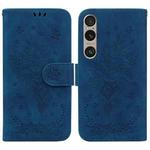 For Sony Xperia 1 VI Butterfly Rose Embossed Leather Phone Case(Blue)