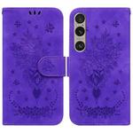 For Sony Xperia 1 VI Butterfly Rose Embossed Leather Phone Case(Purple)