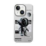 For iPhone 14 Skin Feel Pattern PC Phone Case(Sideways Metal Astronaut)