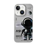 For iPhone 14 Skin Feel Pattern PC Phone Case(Positive Metal Astronaut)