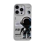 For iPhone 14 Pro Max Skin Feel Pattern PC Phone Case(Positive Metal Astronaut)