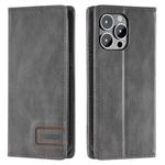 For iPhone 15 Pro TTUDRCH RFID Retro Texture Magnetic Leather Phone Case(Grey)