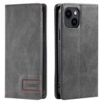 For iPhone 15 Plus TTUDRCH RFID Retro Texture Magnetic Leather Phone Case(Grey)