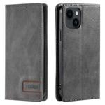 For iPhone 14 / 13 TTUDRCH RFID Retro Texture Magnetic Leather Phone Case(Grey)